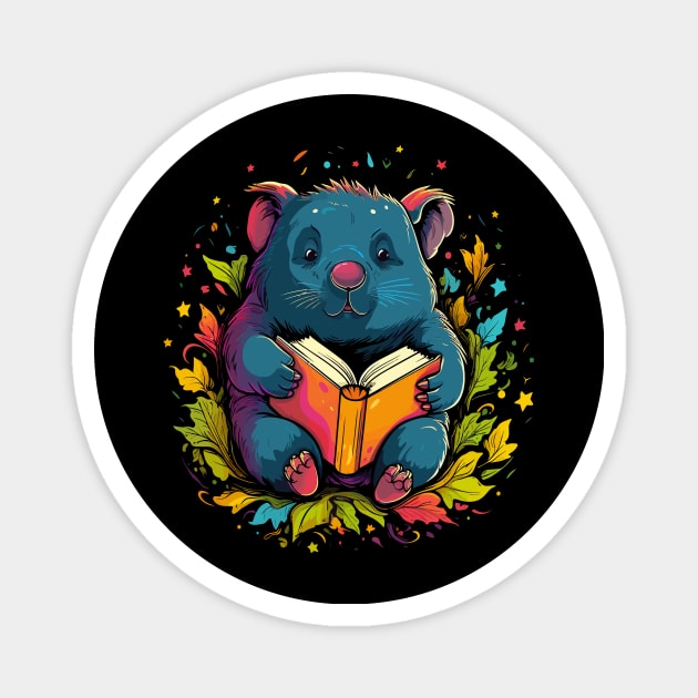 Wombat Reads Book Magnet by JH Mart